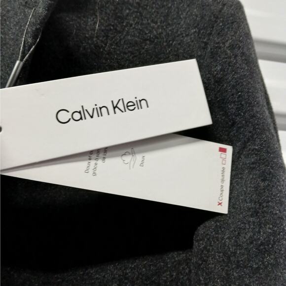$395 NWT Calvin Klein Men's Wool Blend Coat Size 44L Gray Winter Overcoat - Picture 11 of 14